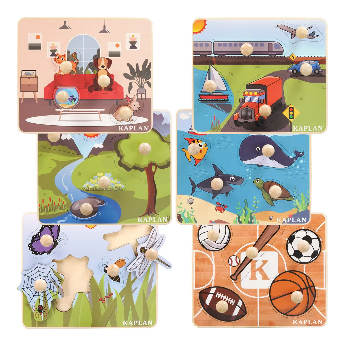 Kaplan Early Learning Jumbo Knob Puzzles - Set of 7