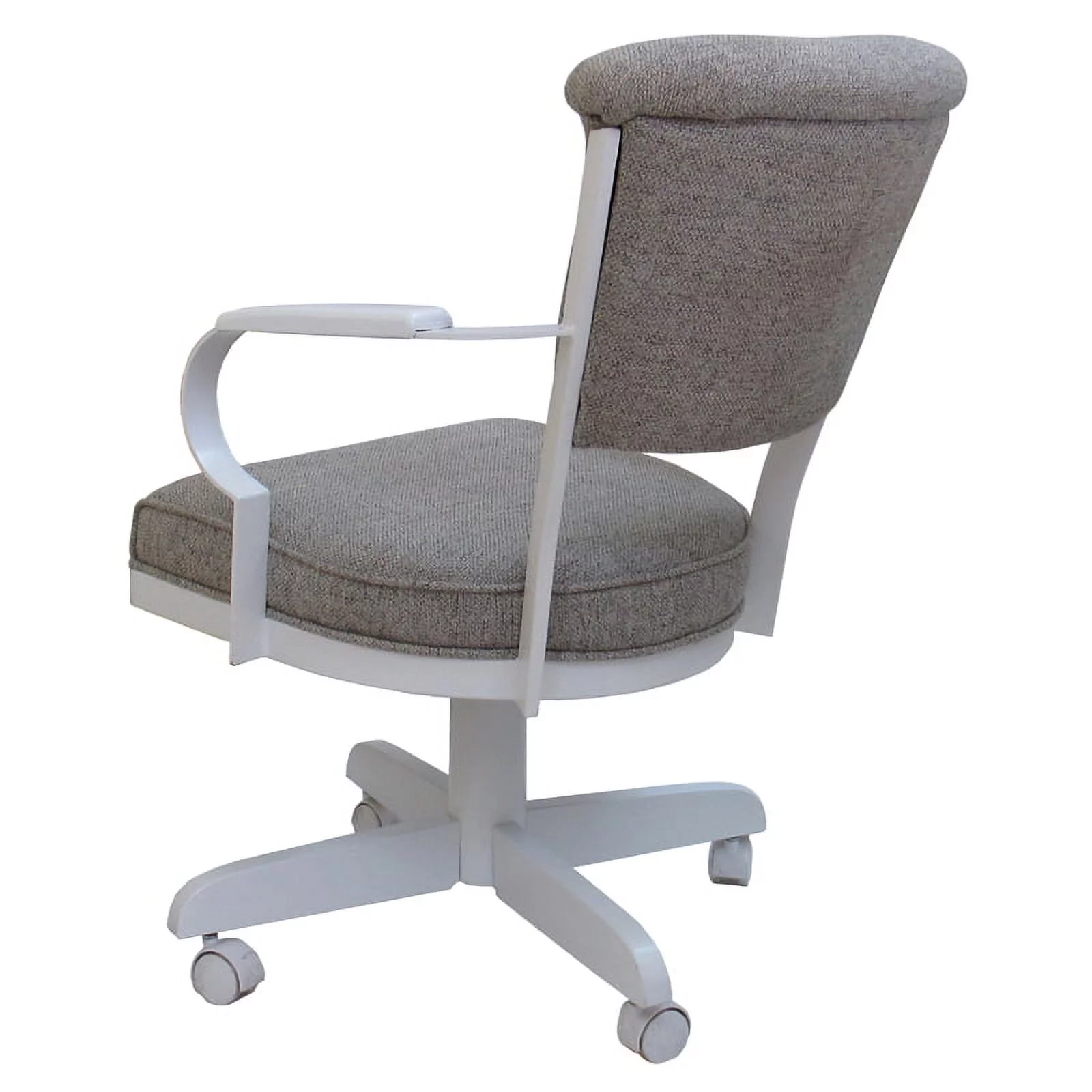 Miami Swivel Metal Caster Chair Wood Arms Pitt Base - Portwood Ash - White