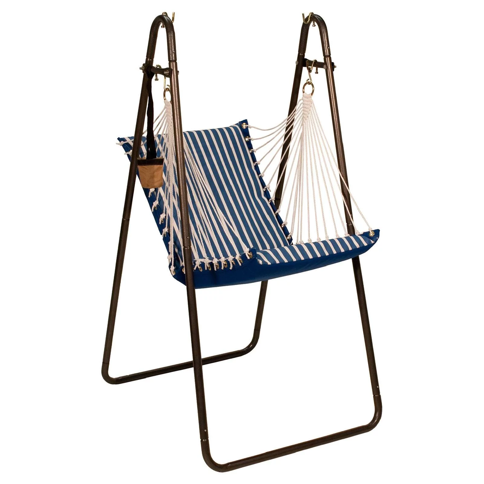Algoma Net  Sunbrella Hanging Chair with Stand Set, Blue - Regatta