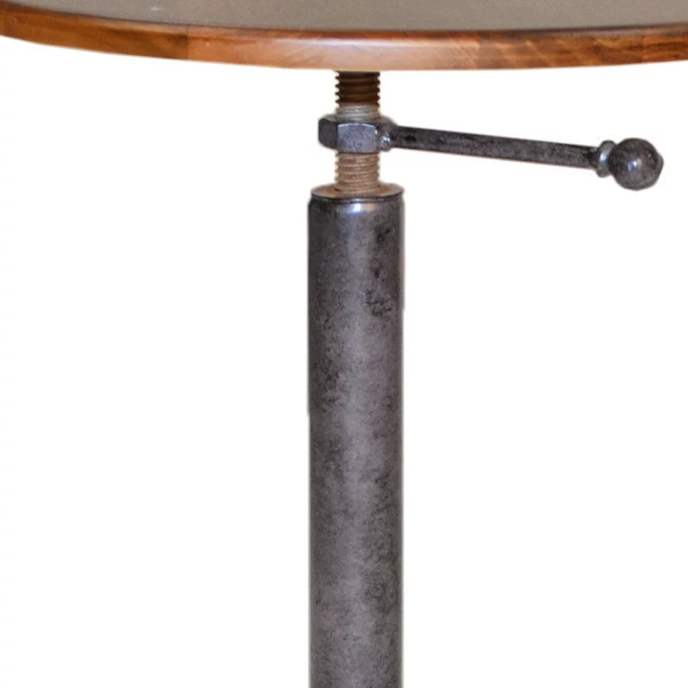 HomeRoots 493234 22 x 18 x 18 in. Industrial & Chestnut Solid Wood Round End Table