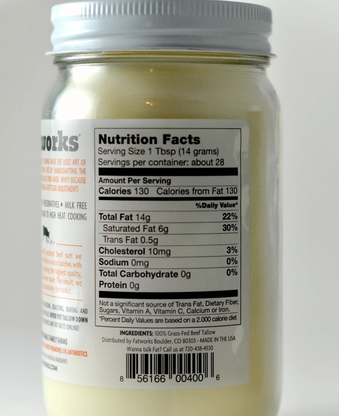 Fatworks Beef Tallow, Cooking Oil, 14 oz