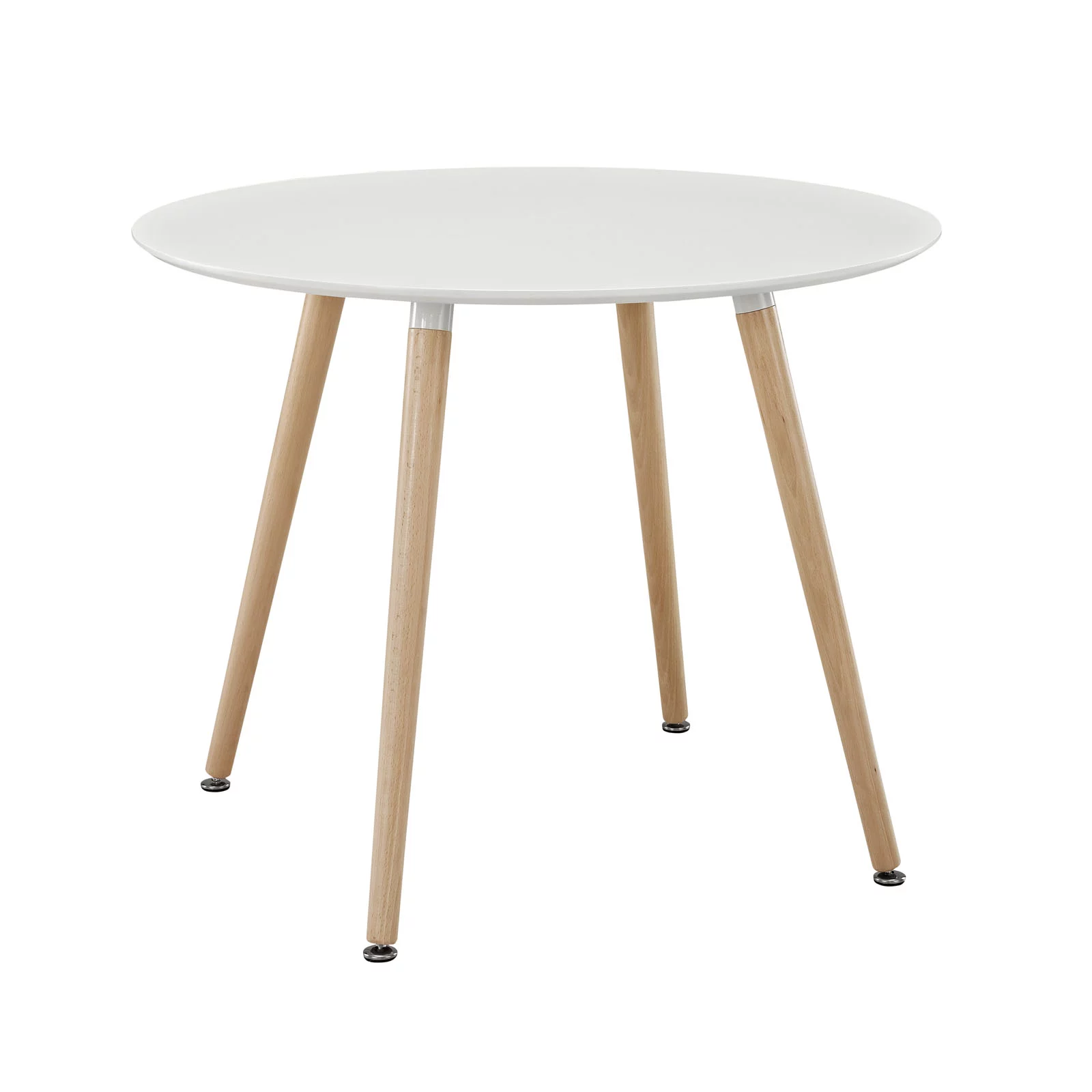Modern Contemporary Kitchen Wood Circular Dining Table White
