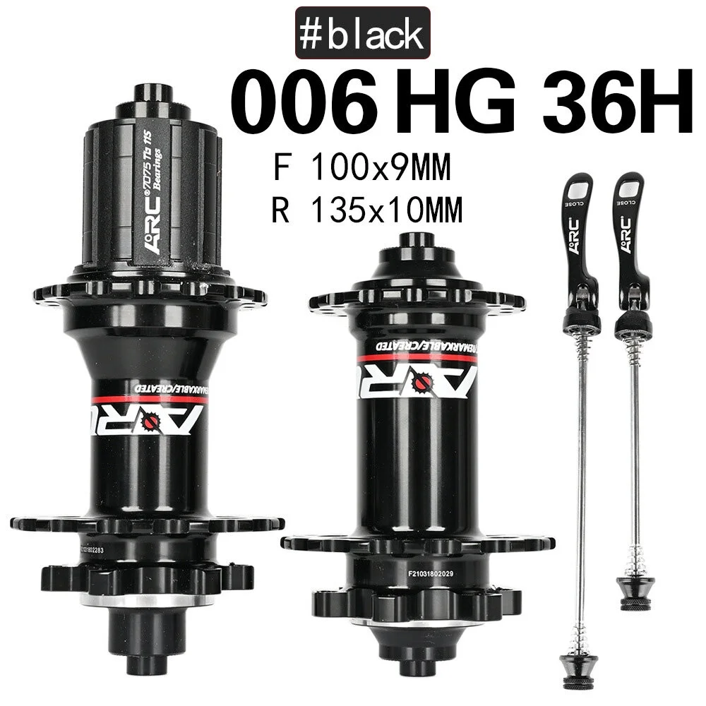 1 Pair MTB Bike Hub Front Rear HG 8-11 Speed 4 Claws 36 Holes Disc Brake Hubs with Quick Release Lever