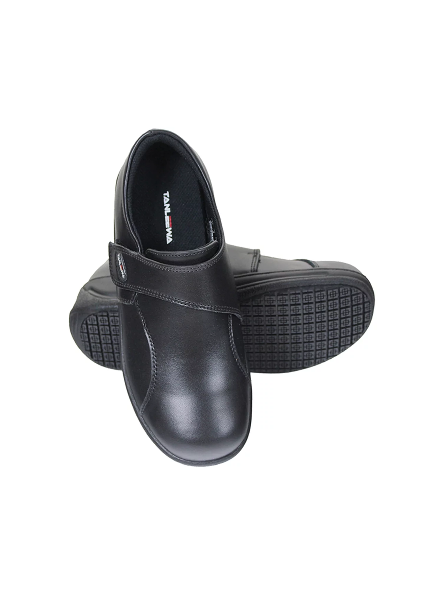 Tanleewa Womens Oil and Slip Resistant Work Shoes Hook and Loop Monk Strap Shoe Size 8 Adult Male