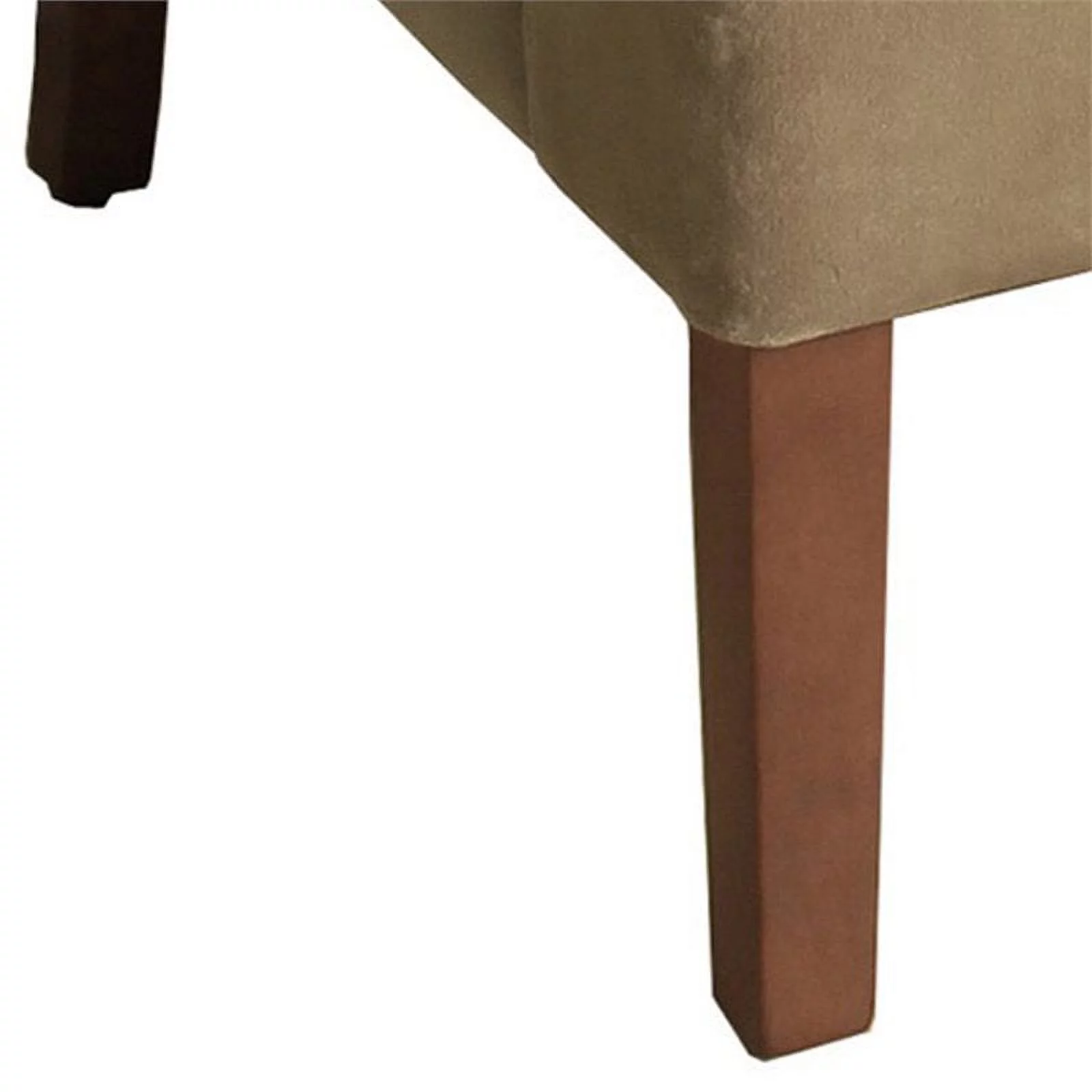 Benzara Fabric Upholstered Wooden Accent Chair with Swooping Arms, Brown-Color:Brown