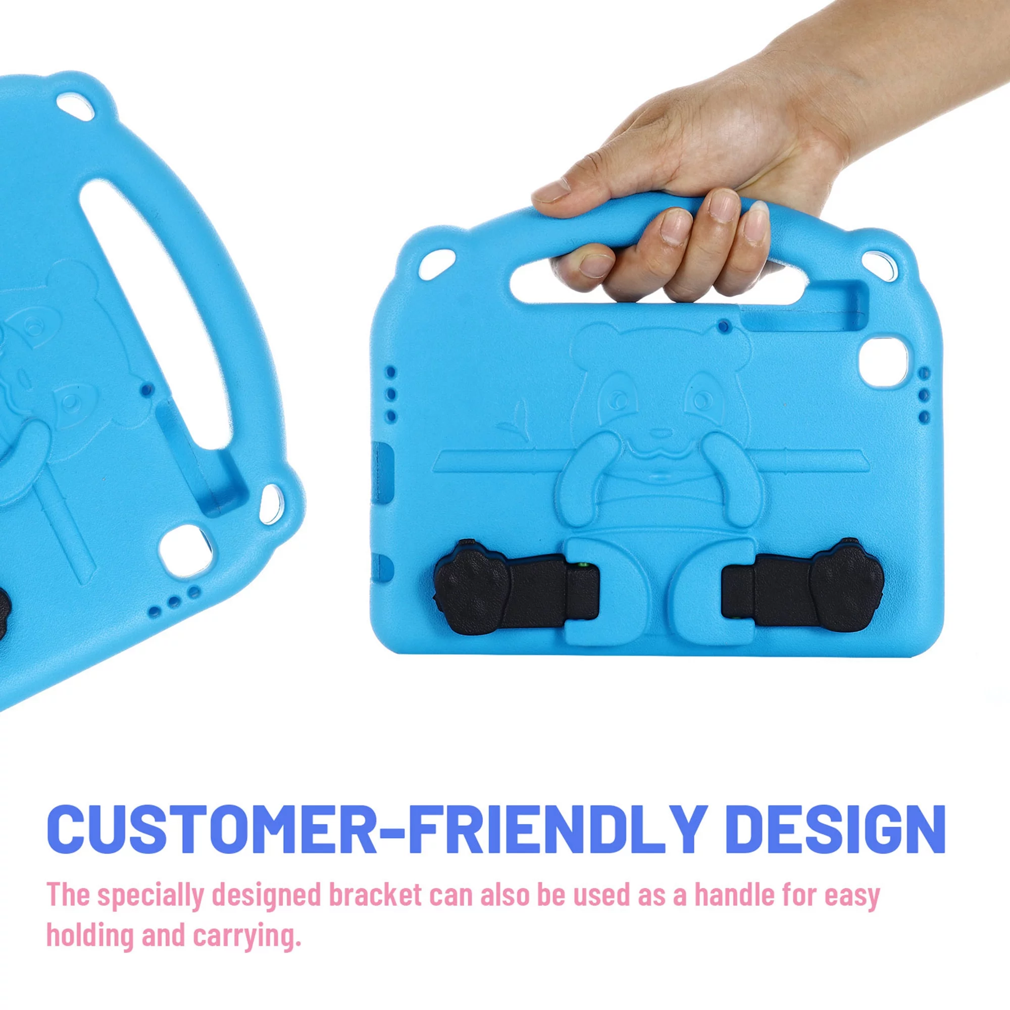 Samsung Galaxy Tab A7 Lite Kids Case, Galaxy Tab A7 Lite 8.7 inch 2021 SM-T220/SMT225 Cover, Dteck Lightweight EVA Foam Kids Friendly Handle Grip Shockproof Case Built-in Kickstand, Blue