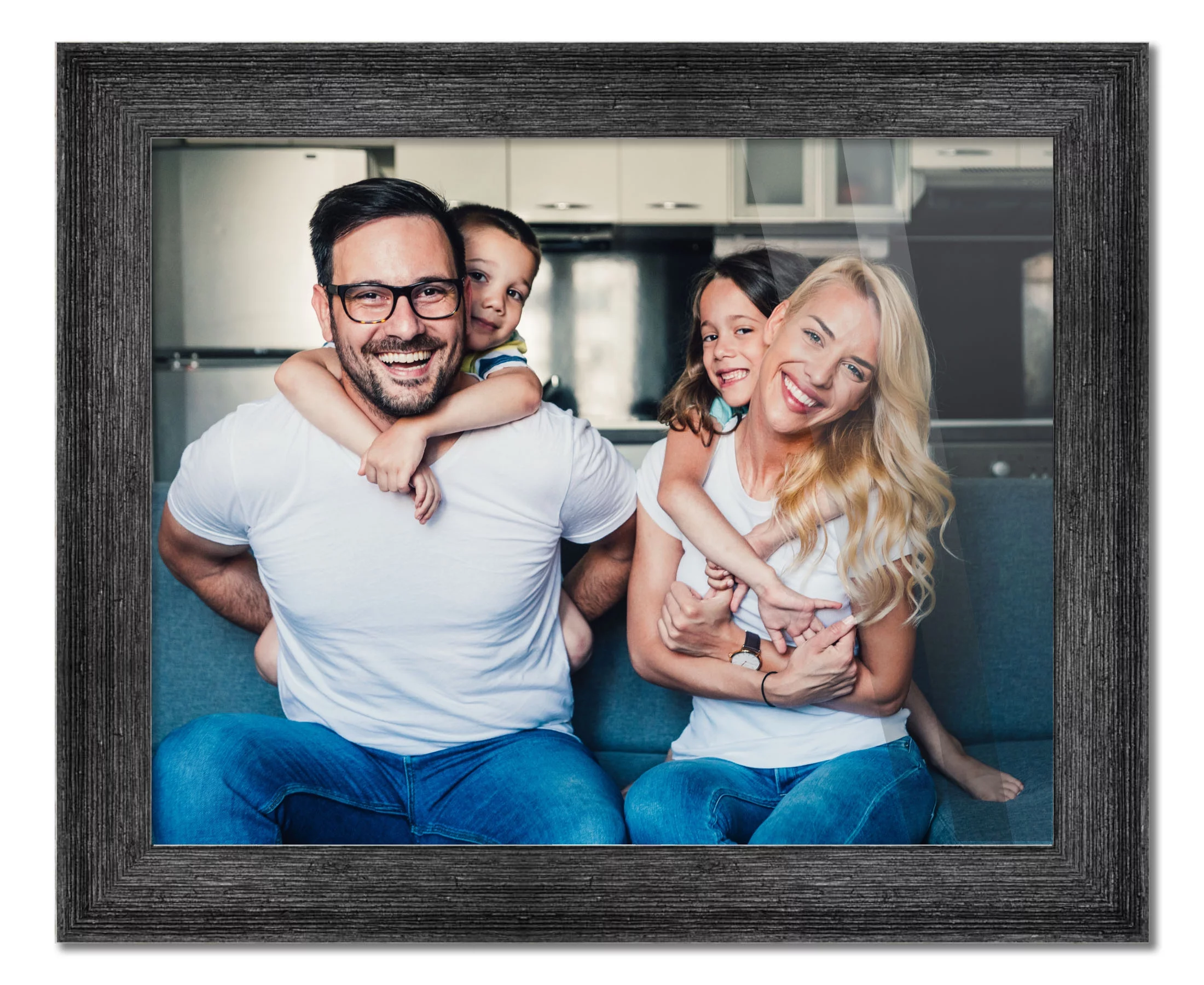 27x20 Frame Black Barnwood Picture Frame - Modern Photo Frame Includes UV Acrylic Shatter Guard