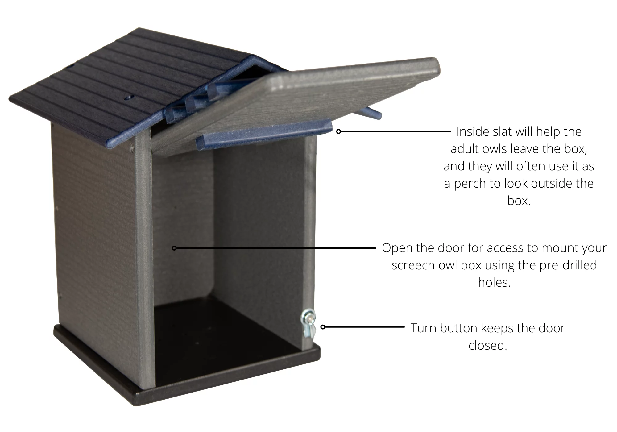 JCs Wildlife Ultimate Poly Screech Owl/Saw-Whet Owl House