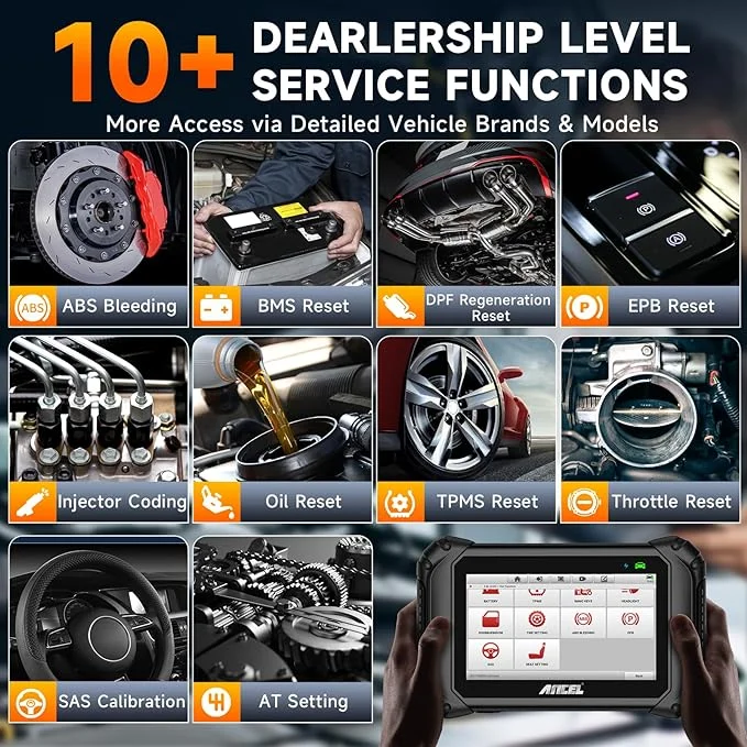 ANCEL V5BT Full Systems OBD2 Scanner Diagnostic Tool with VC309 Car EOBD OBDII Scanner Code Reader Diagnostic Scanner Bidirectional Scan Tool, Over 10+ Hot Resets, CAN-FD, for All Cars with Active Tes