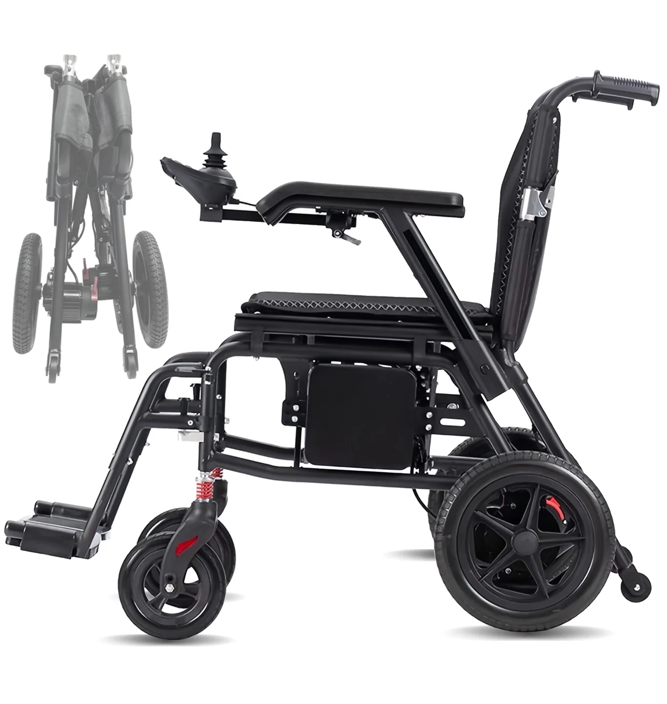 EazinGo Ultra Lightweight Electric Wheelchairs, Portable Mobility Wheelchair Weight Only 39lbs Black