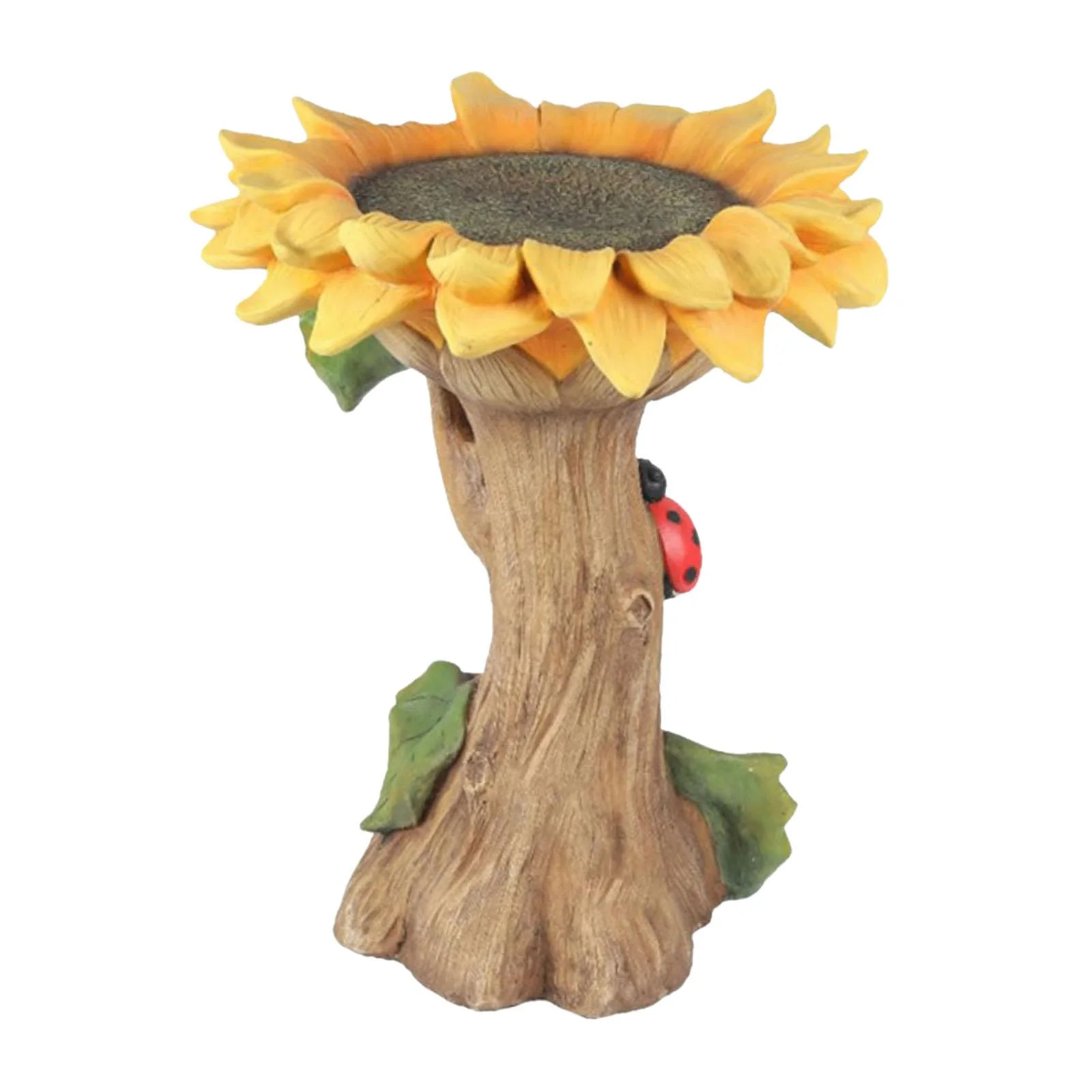 Gazechimp Garden Bird Bath Bowl Yard Backyard Sculpture Resin Statue Figurine Resin Feeder Flower 16x16x26cm