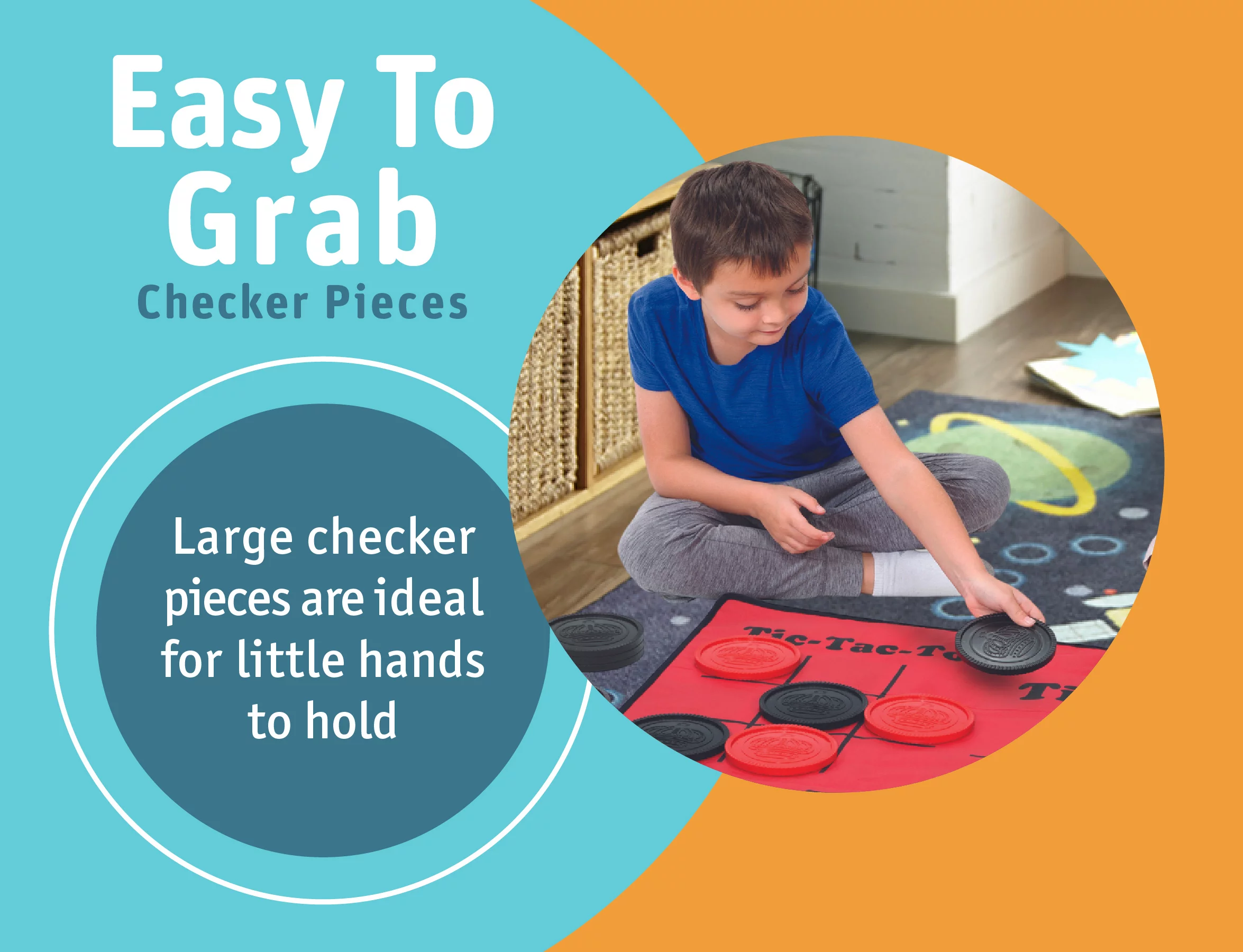 Etna 3-in-1 Giant Checkers & Tic Tac Toe Game Set