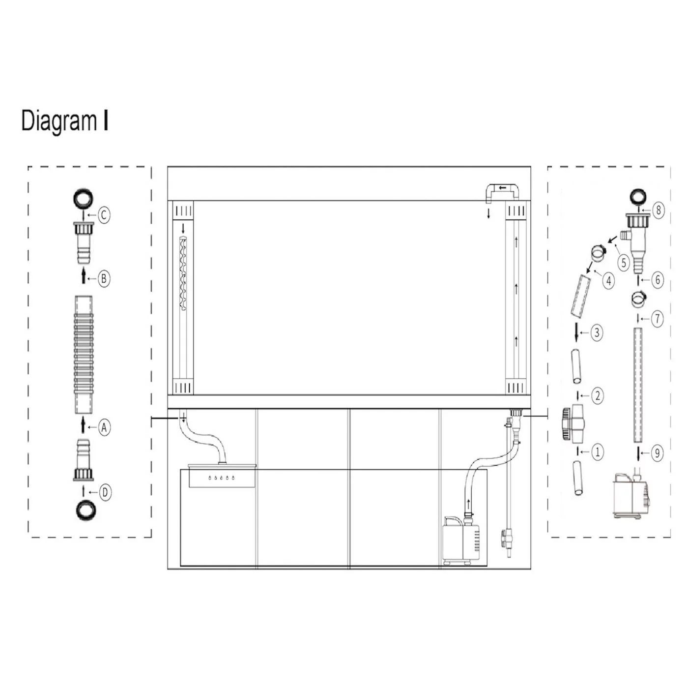 Aqua Dream 135 Gallon Tempered Glass All-in-one Aquarium Black With Gold