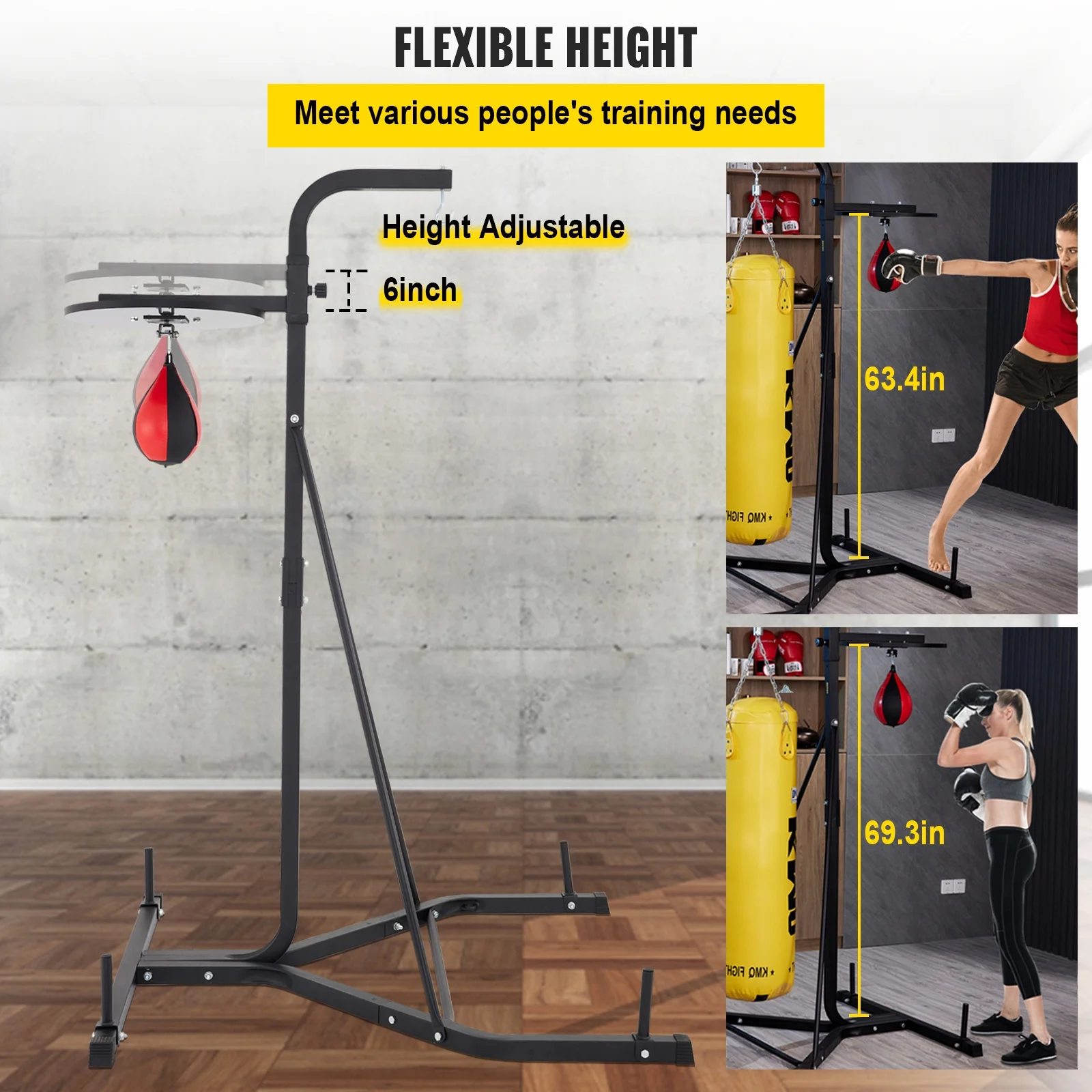 SKYSHALO Free Standing Boxing Bag Stand,Unisex Boxing Set, Punching Ball,Boxing Punching Speed Ball,Boxing Bag with Boxing Rack, Foldable Single Station Heavy Bag Stand