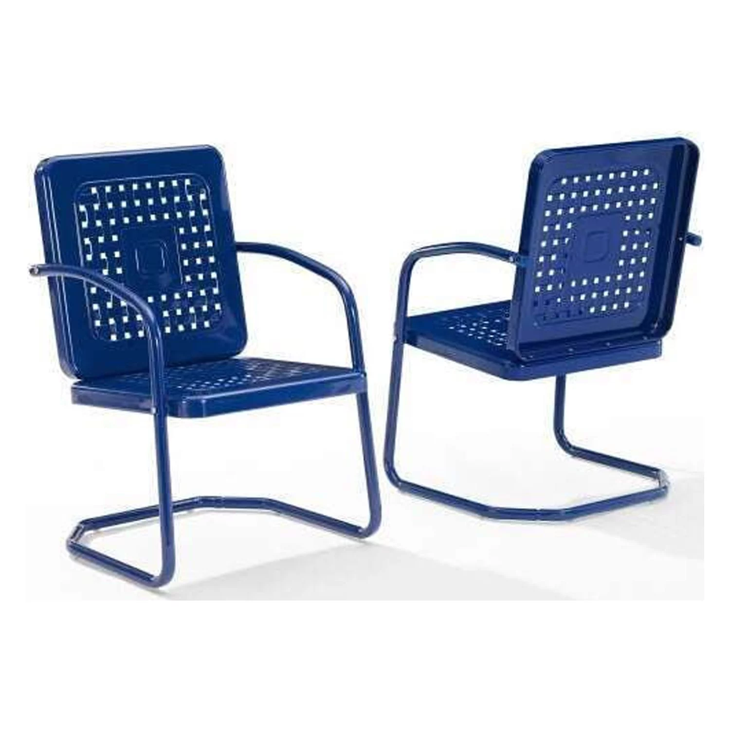 HomeStock Art Deco Dreams 2Pc Outdoor Metal Chair Set Navy - 2 Armchairs