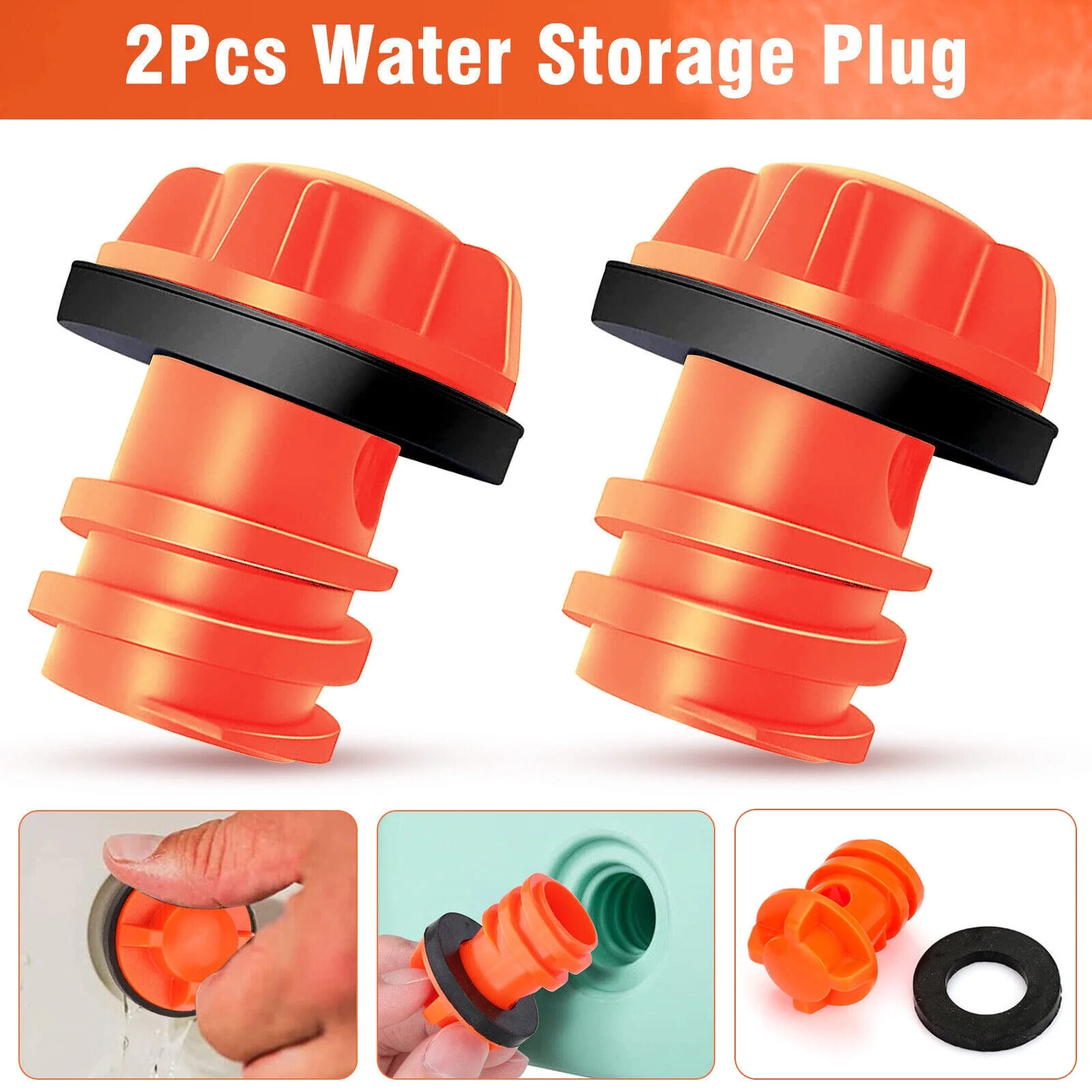 2x Orange Replacement Drain Plug for YETI and RTIC Cooler Leak-Proof Accessories