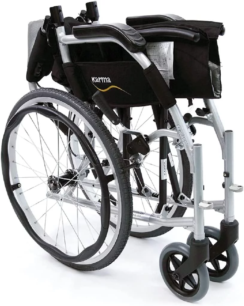 Karman K-2512 19 lbs Ultra Light Ergonomic Wheelchair with Removable Footrest and Quick Release Wheels