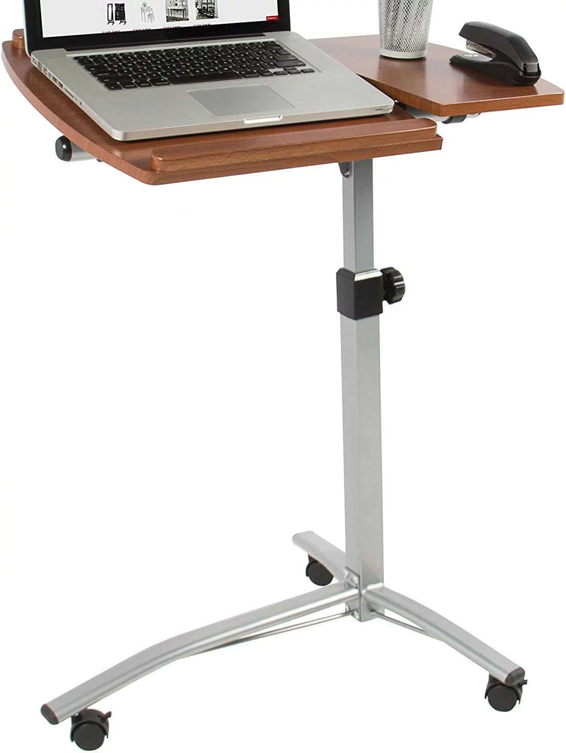 & Height Adjustable Rolling Laptop Desk Cart Over Bed Hospital Table Stand
