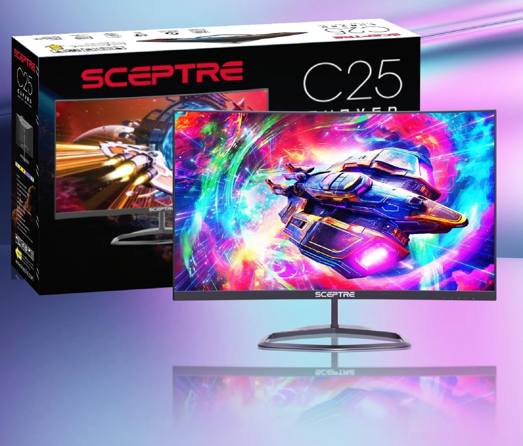 Restored Sceptre C255B-FWT240 Curved 24.5-inch Gaming Monitor (Refurbished)