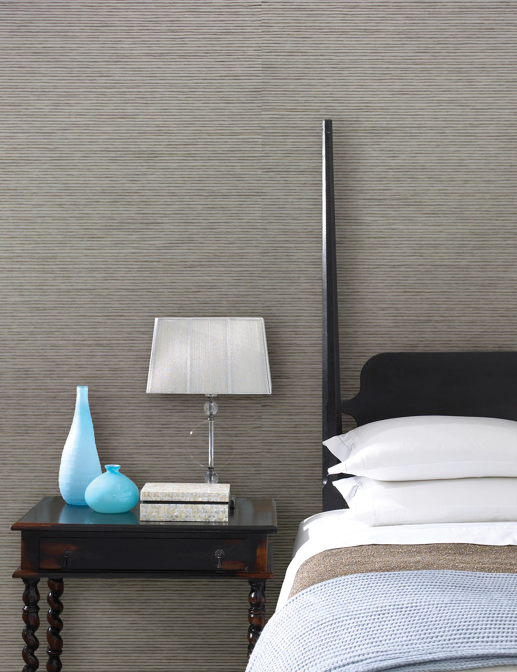 Kenneth James Eva Grey Paper Weave Wallpaper, 36-in by 24-ft, 72 sq. ft