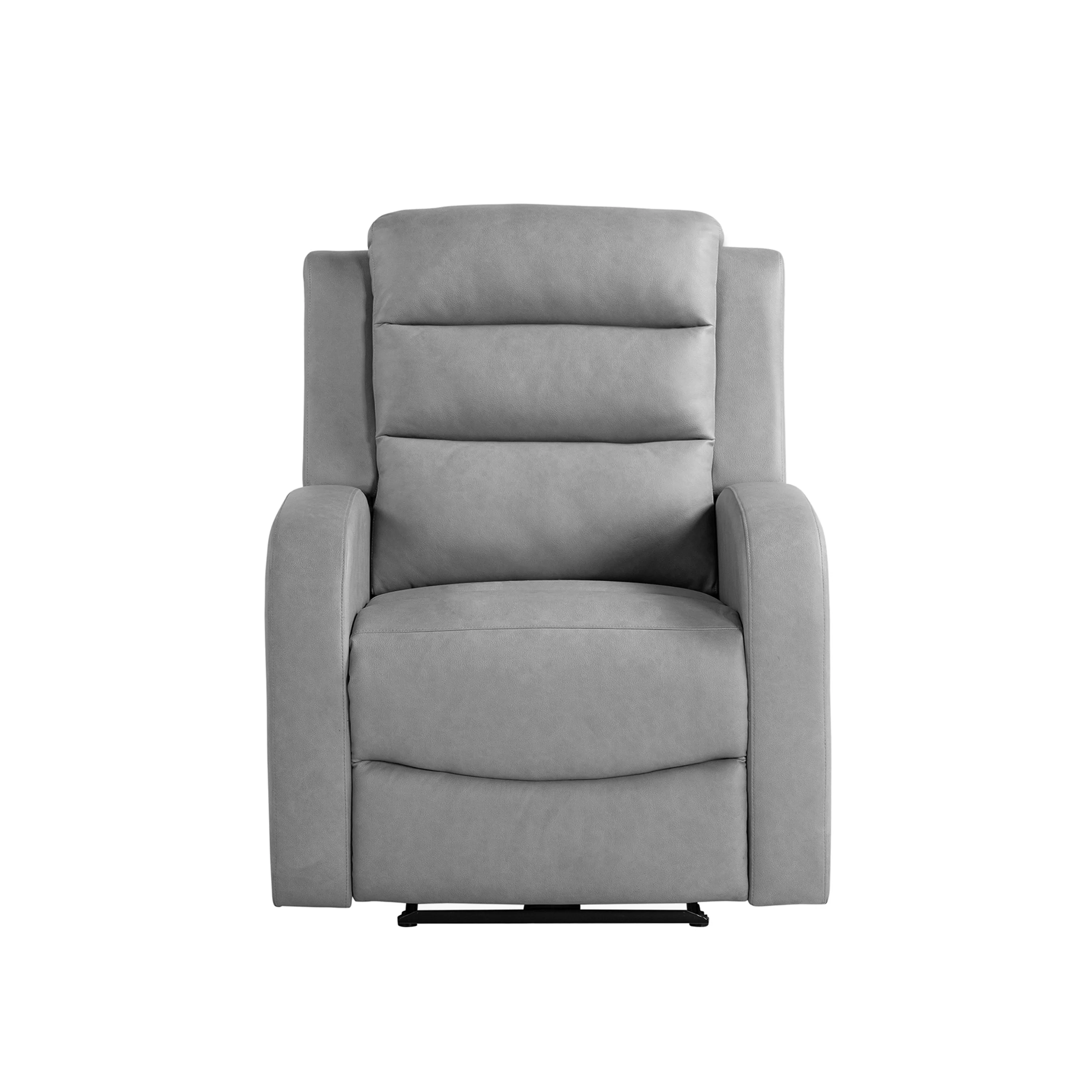 Relax A Lounger Avery Modern Recliner, Grey Faux Leather