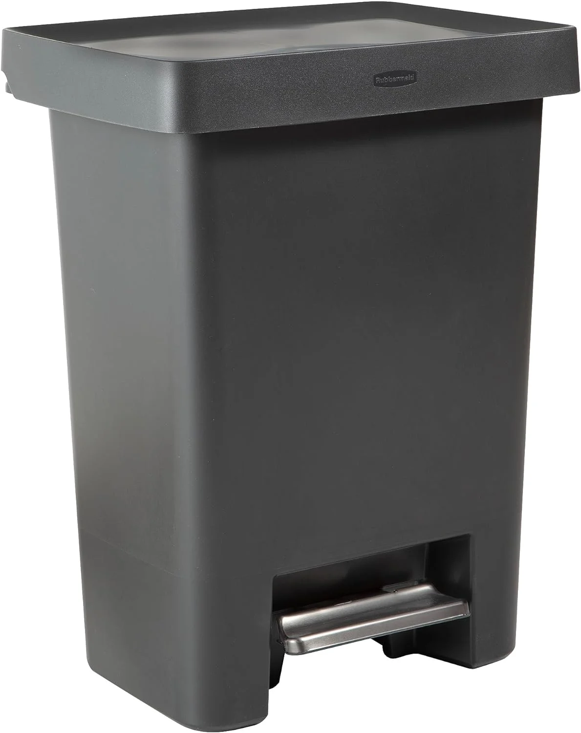 High-Capacity Step-On Trash Can, 19 Gallon, Charcoal, Stainless-Steel Pedal, for Home/Kitchen/Common Space