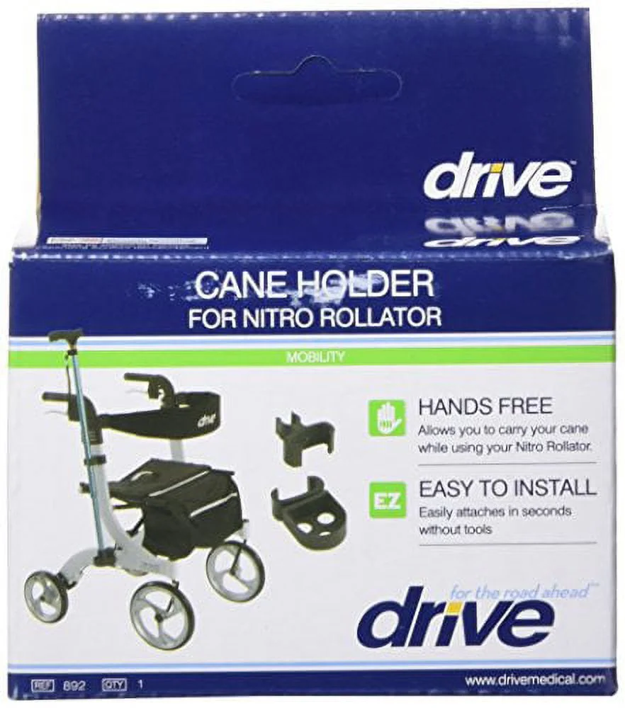 Drive Medical 892 Nitro Cane Holder for Nitro Rollators, Black