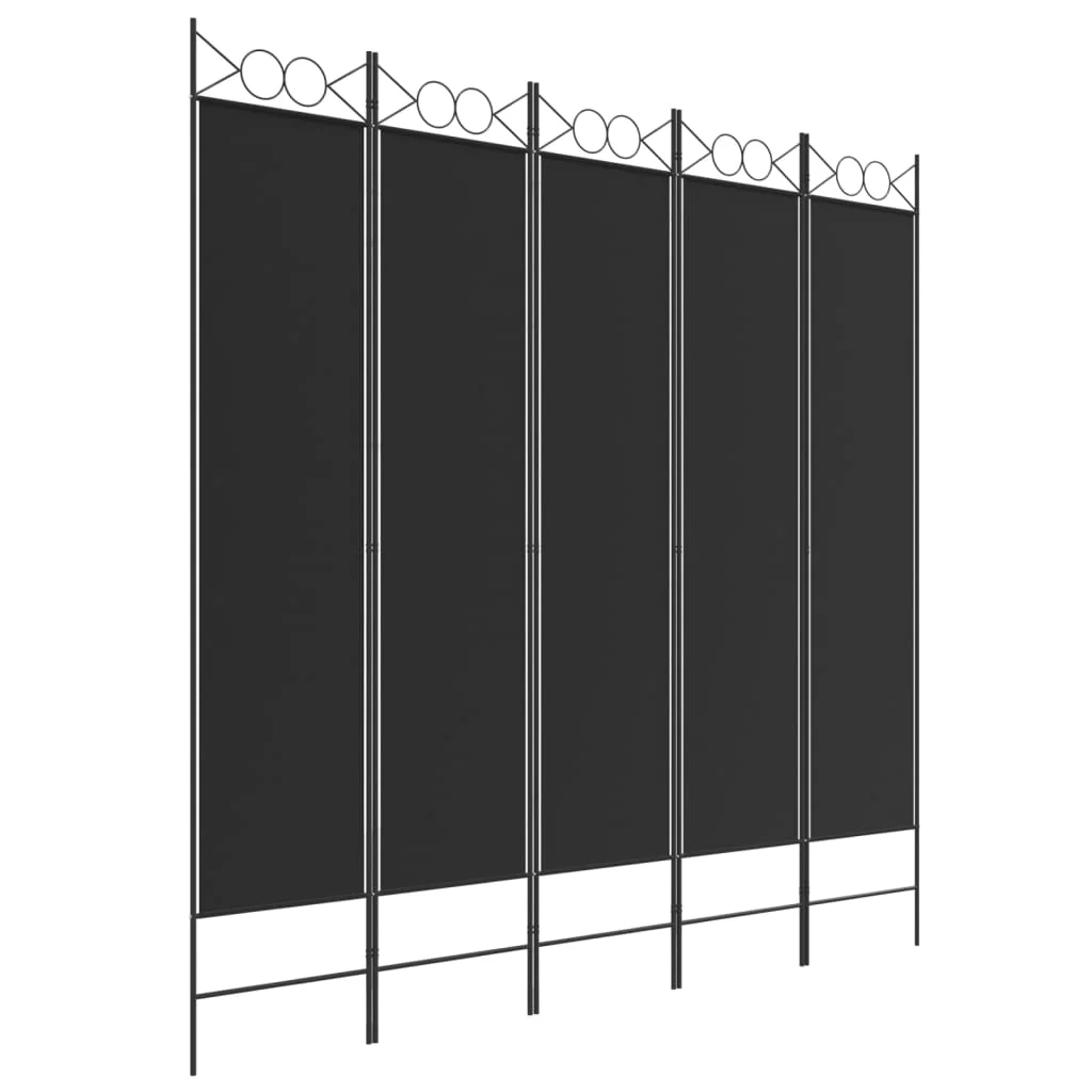 Anself 5-Panel Room Divider Black 78.7