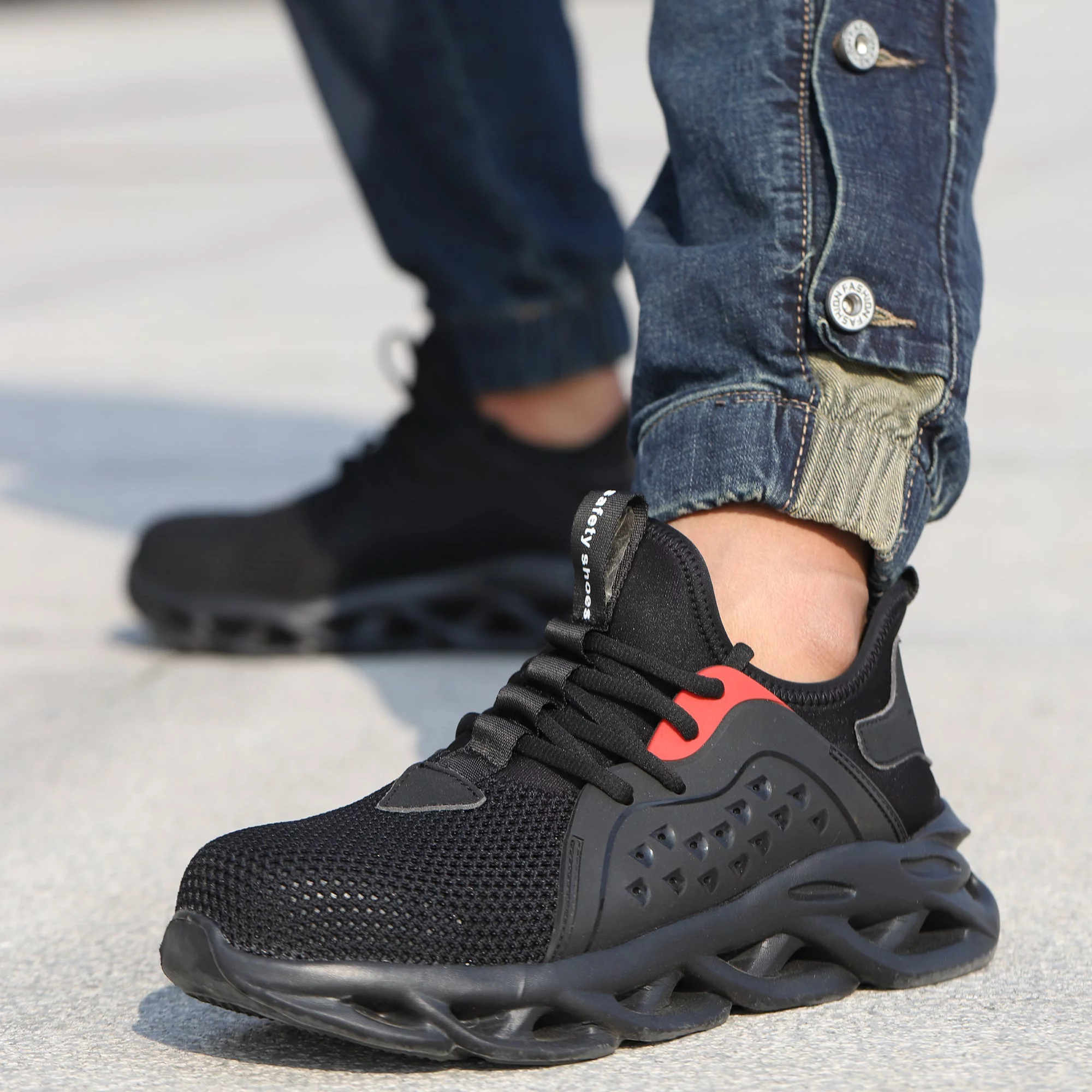 Tanleewa Work Safety Shoes for Men Steel Toe Sneakers Shoe Size 5