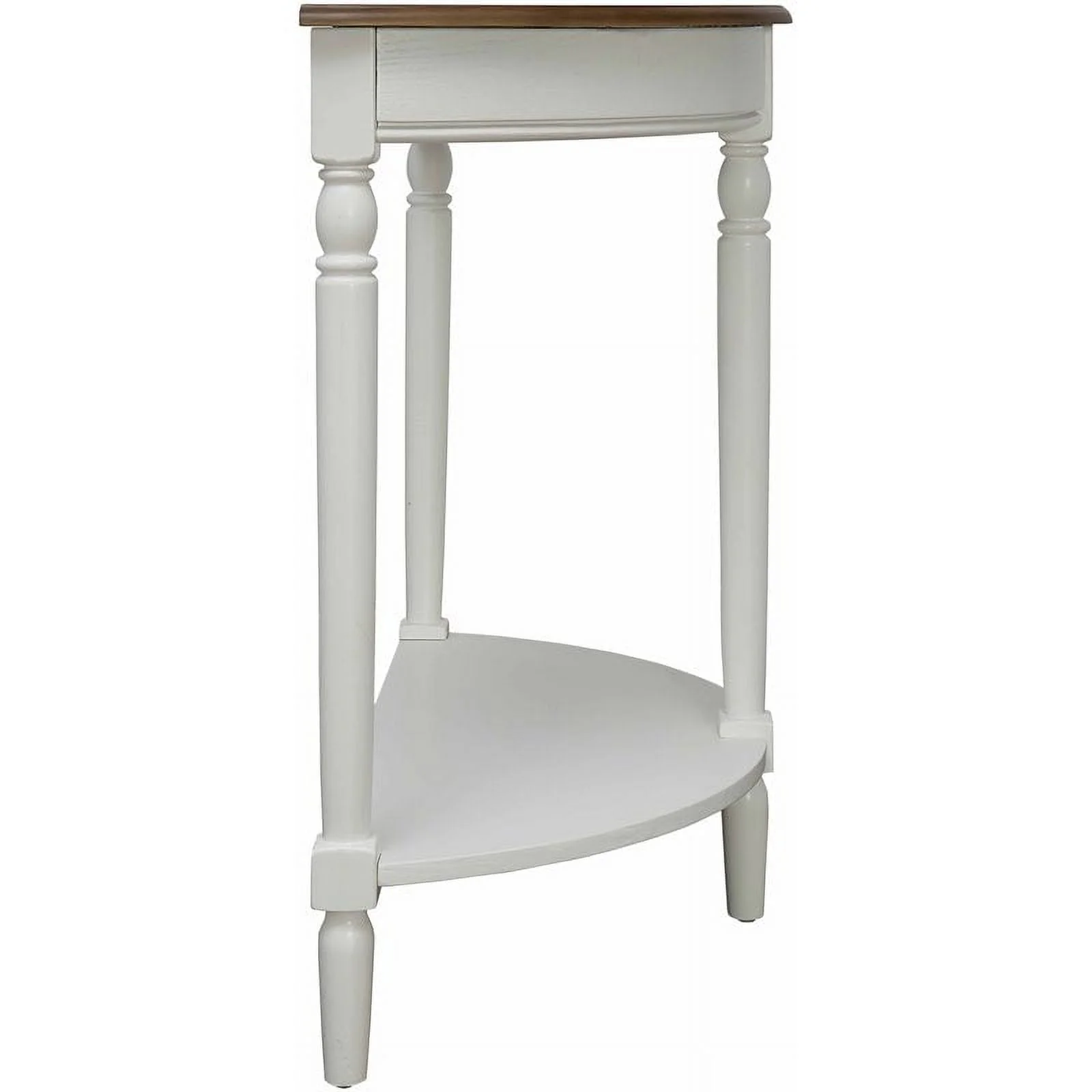 Pemberly Row Traditional Console Table in Driftwood and White Wood Finish