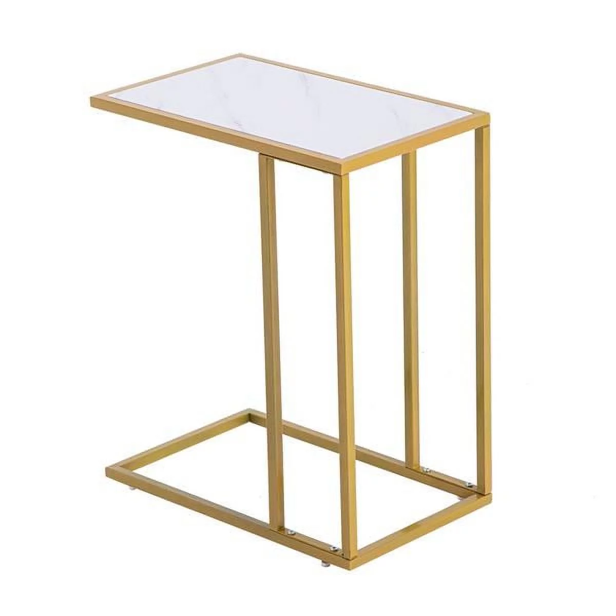 Fithood Marble Simple C-Side Table [30x48x61cm] White