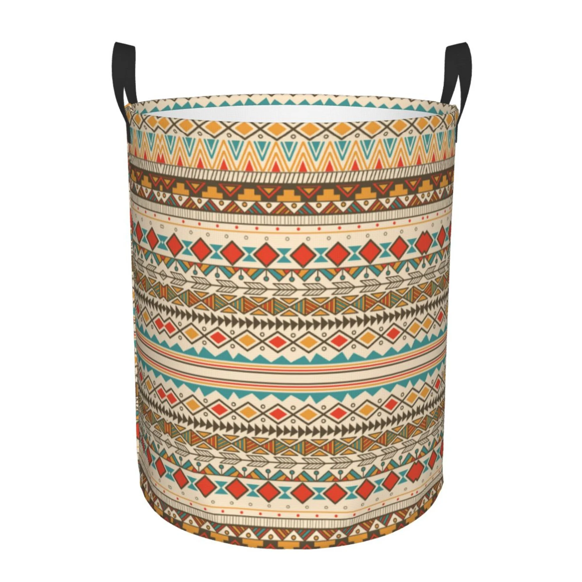 ZICANCN Laundry Basket Organizer, Native Boho Retro Ethnic Style Collapsible Hamper for Bathroom Bedroom Laundry Room, Medium Size