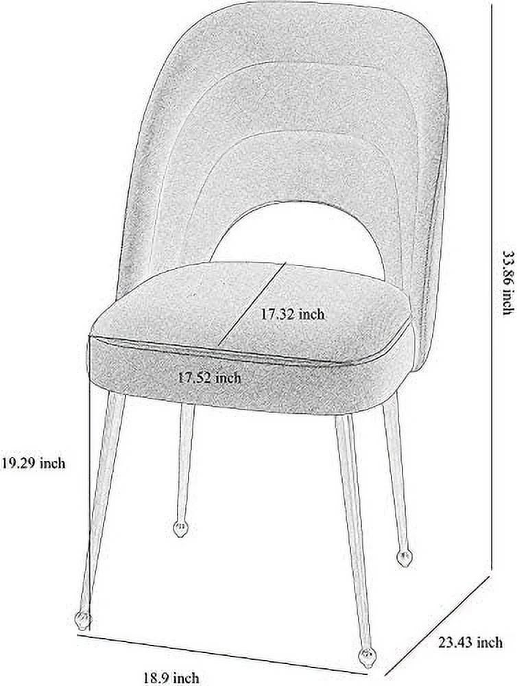 TJUNBOLIFE Sia Dining Chair Modern Beige Side Chair Easy Clean Velvet Upholstered Dining Chair with Brushed Gold Leg