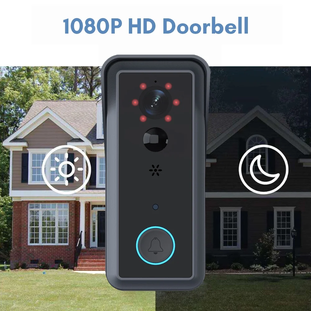 Dadypet Doorbell,Support  APP 2-Way Audio Motion Infrared Vision Real-time Motion Infrared Vision Camera 2-Way Audio Monitor Waterproof Cover Camera Wireless 1080P Cover Support Video Doorbell