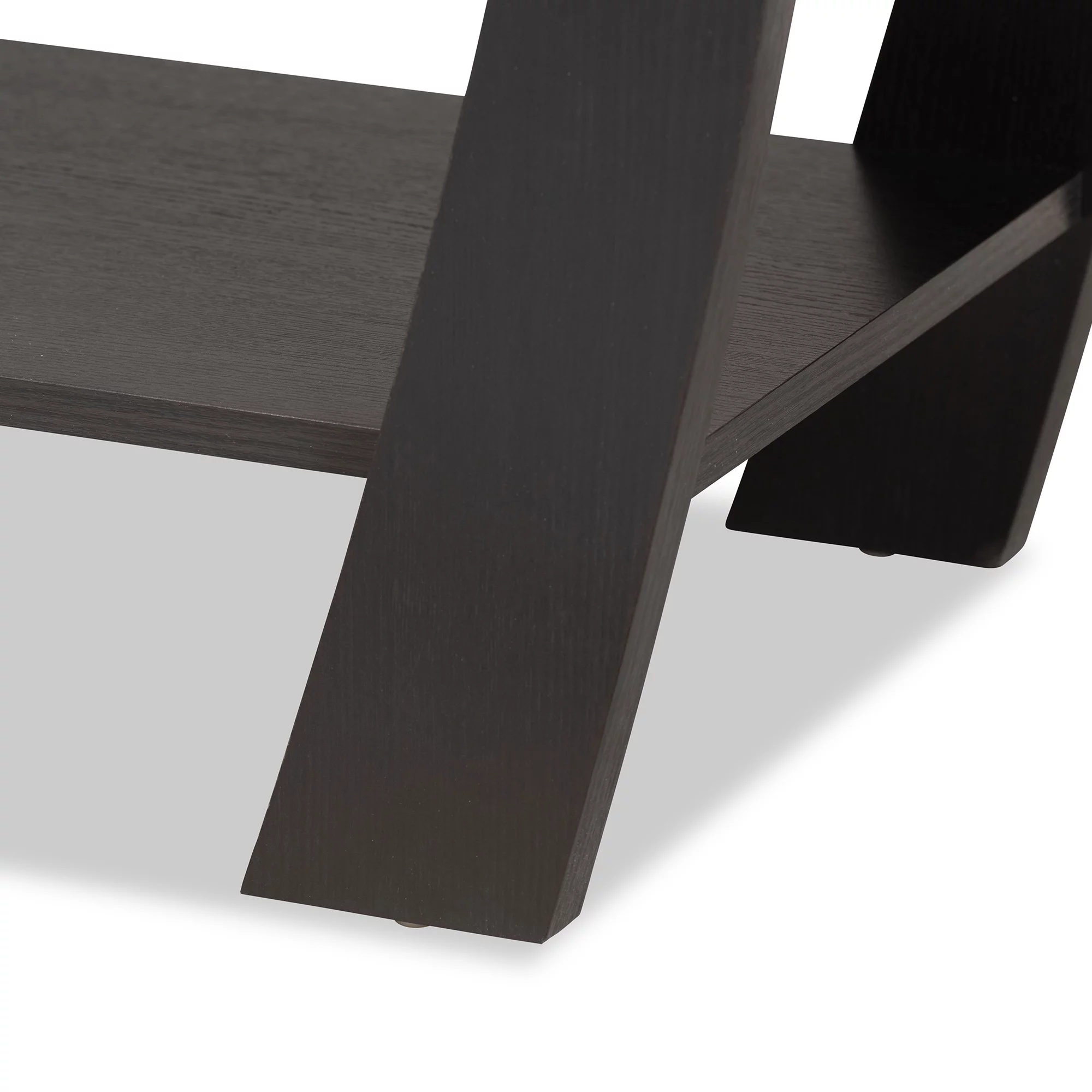 Baxton Studio Capote Modern Wood 2 Drawer Console Table, Dark Brown