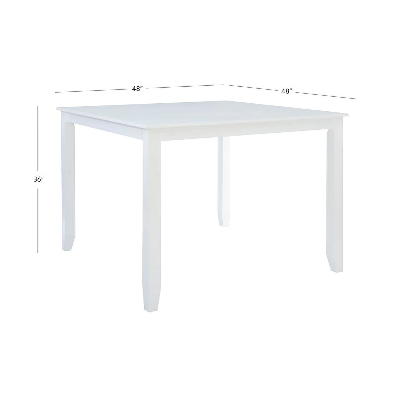 Pemberly Row Wood Casual Square Counter Height Dining Table Seats 4 in White