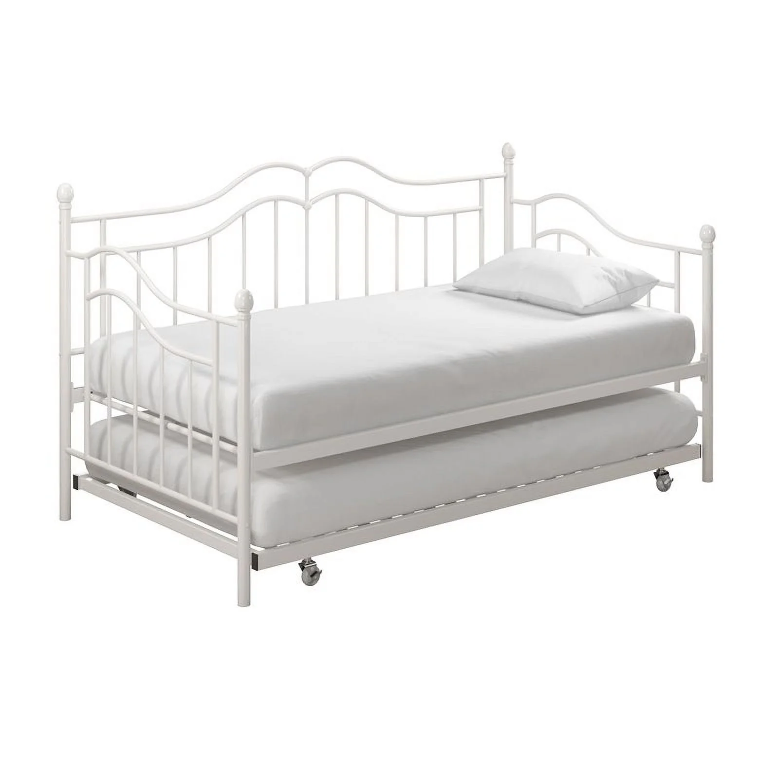 DHP Tatiana Metal Twin Daybed and Trundle in White