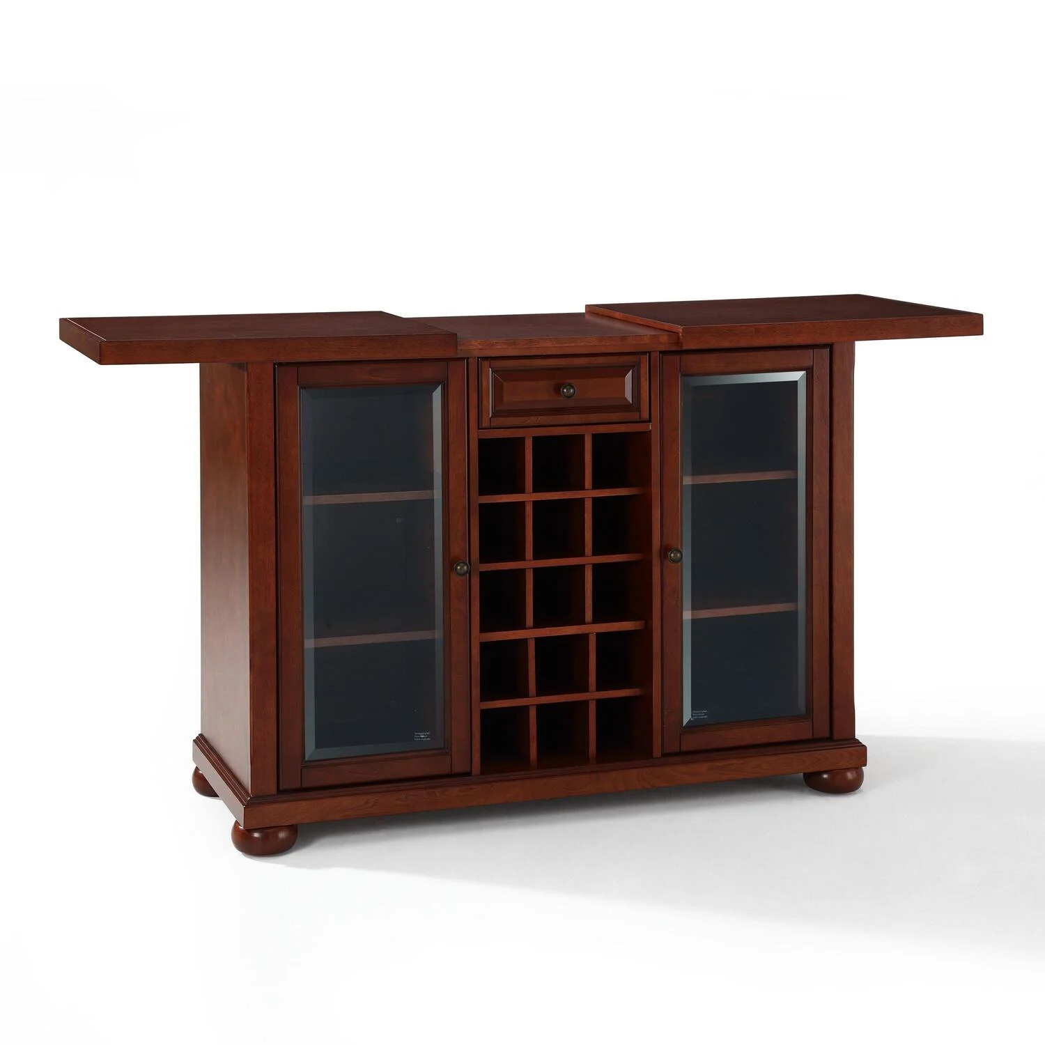 HomeStock Artistic Accomplishment Sliding Top Bar Cabinet Mahogany