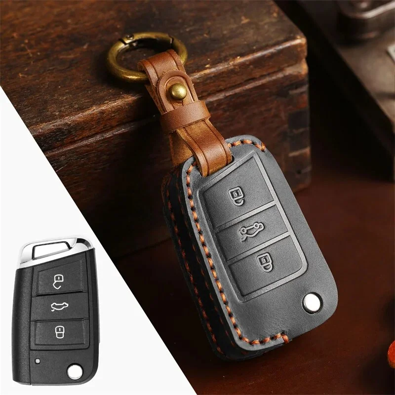 Car Key Case Cover For Volkswagen VW Golf 7 gti mk7 r Touran Skoda Octavia 3 Superb Karoq Kodiaq Seat Leon mk3 Ateca Accessories