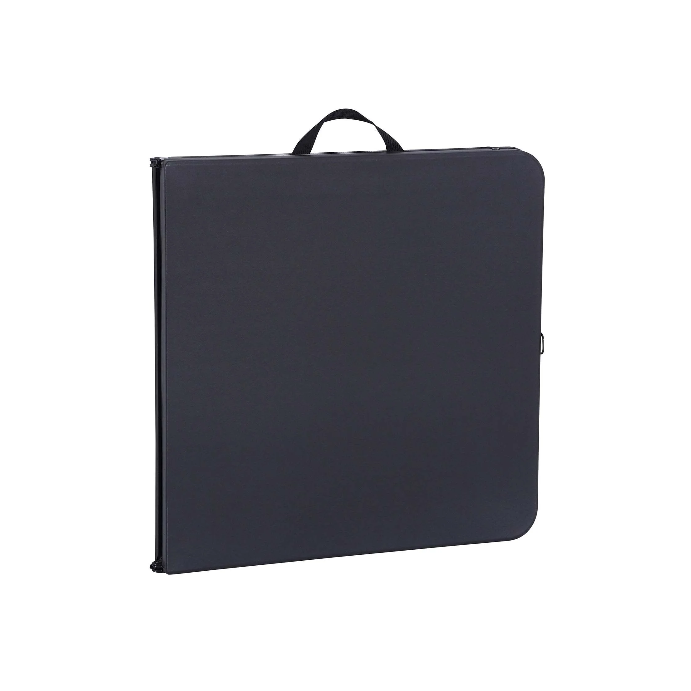 4 Foot Fold-in-Half Adjustable Folding Table, Rich Black