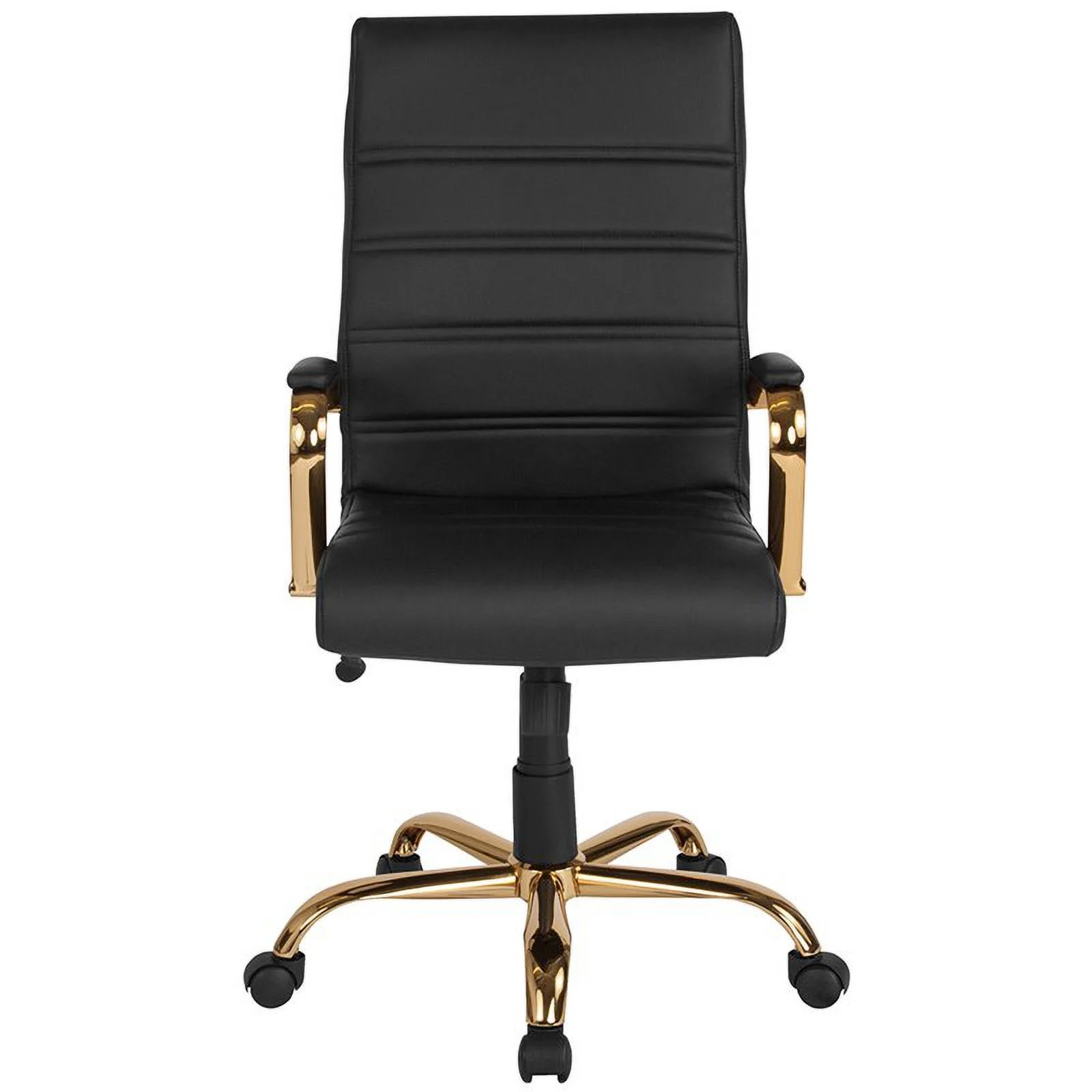 Scranton & Co High Back Leather Swivel Office Chair in Black