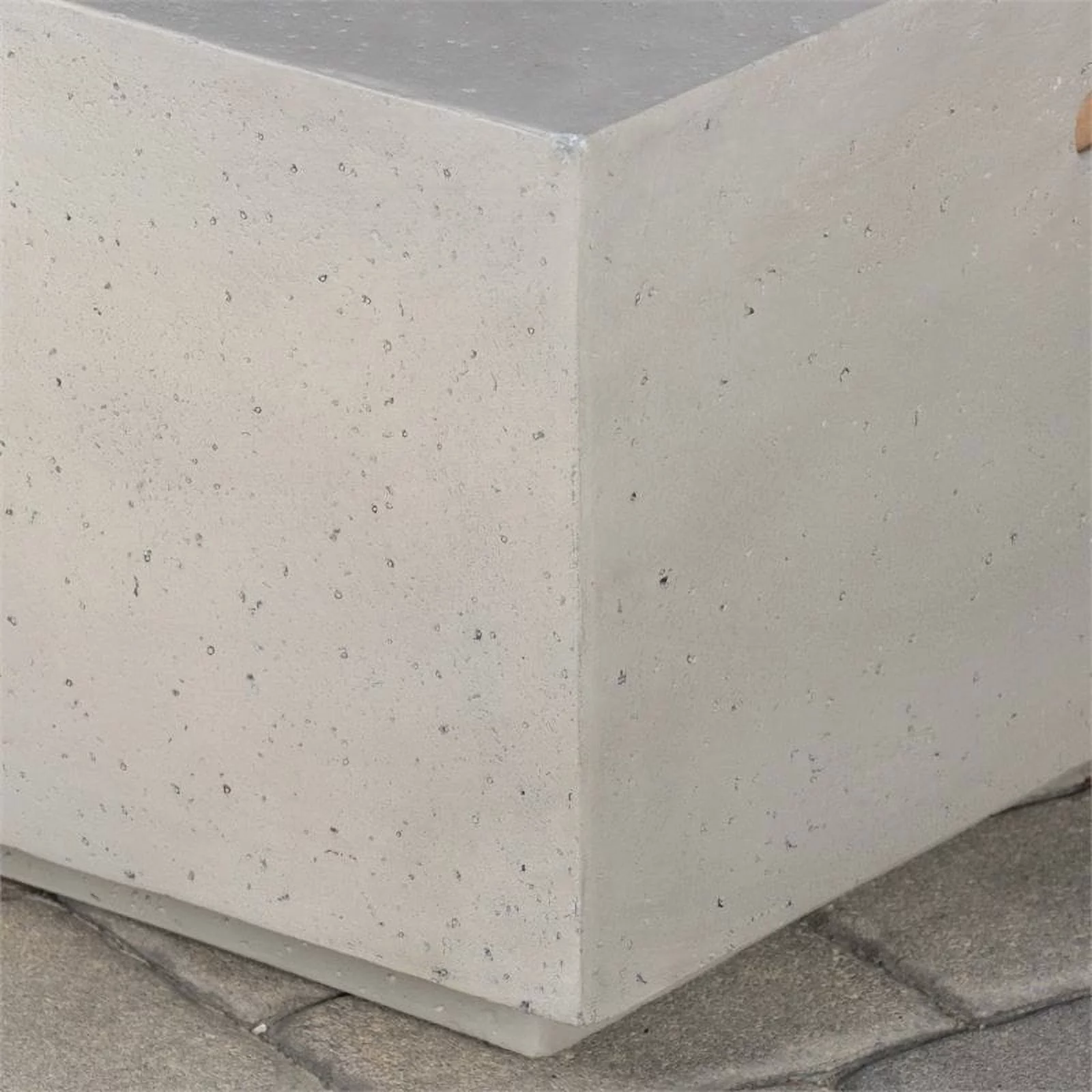 Noble House Aidan Square Gas Fire Pit Table with Tank Holder in Light Gray