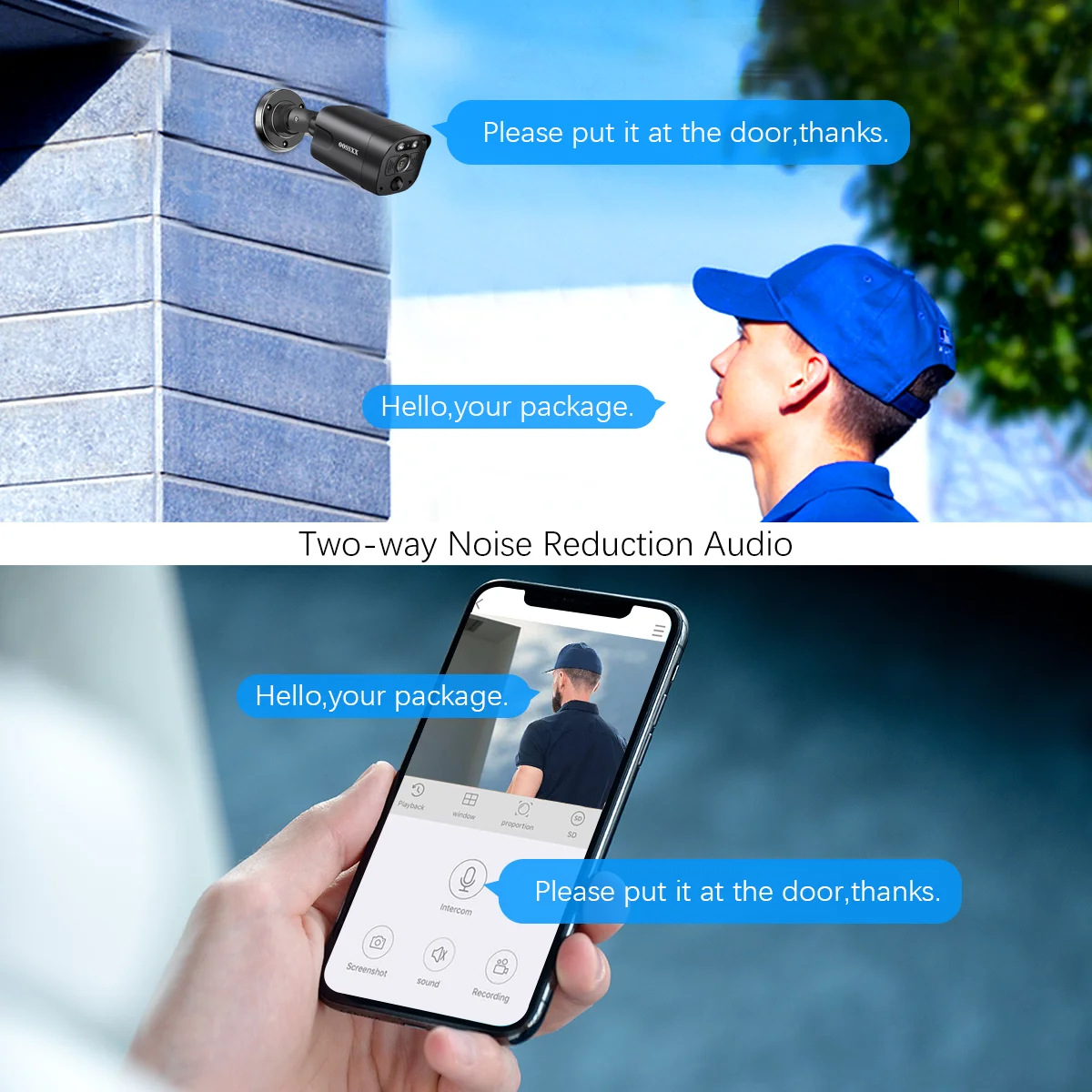 OOSSXX 4K PoE Security Camera System,8 Black CCTV Cameras with 2-Way Audio