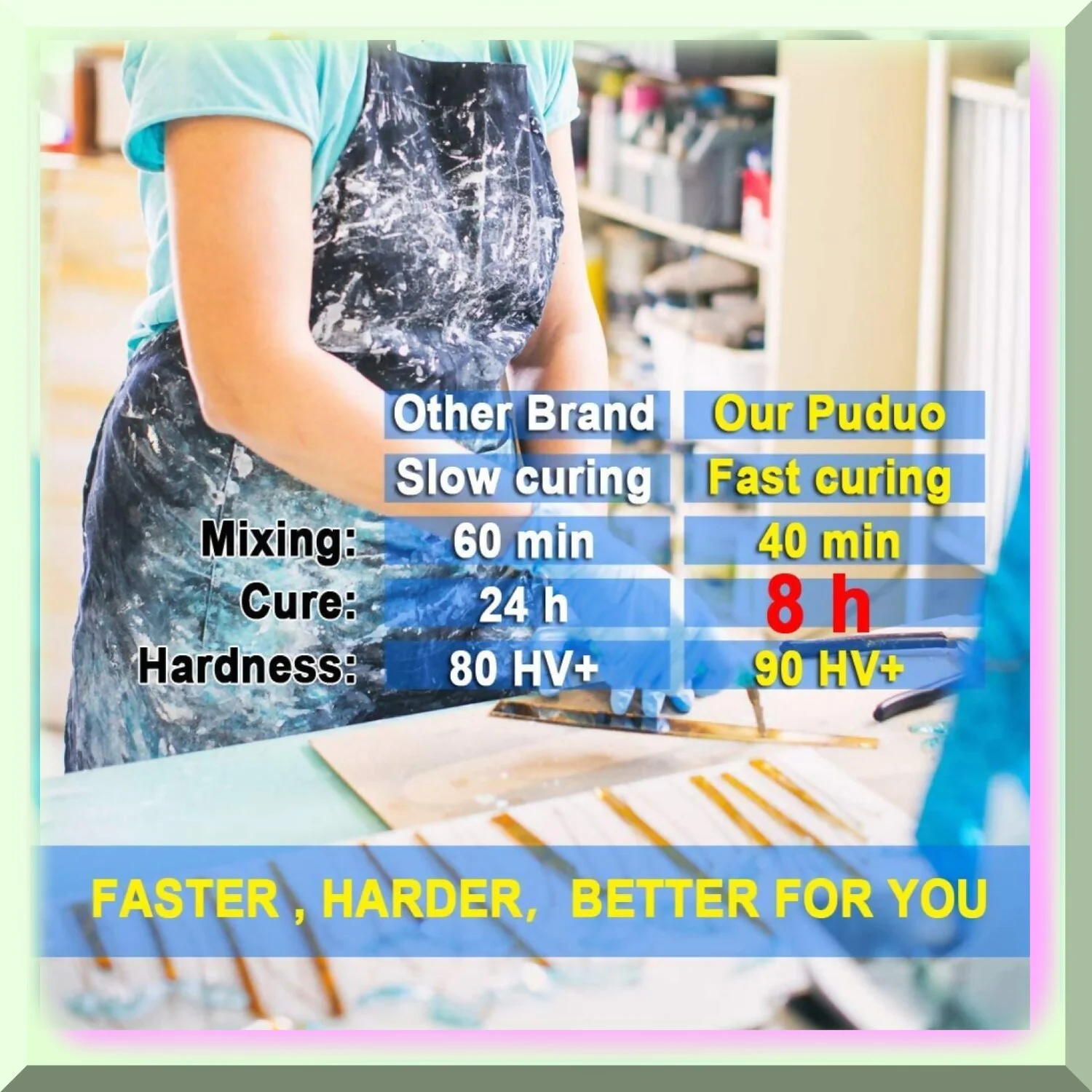 Artisan's Choice Crystal Clear Epoxy Resin Kit - 16oz Art, Jewelry, Coating - Includes 8oz Resin, 8oz Hardener, Bonus Measuring Cups, Sticks, Gloves