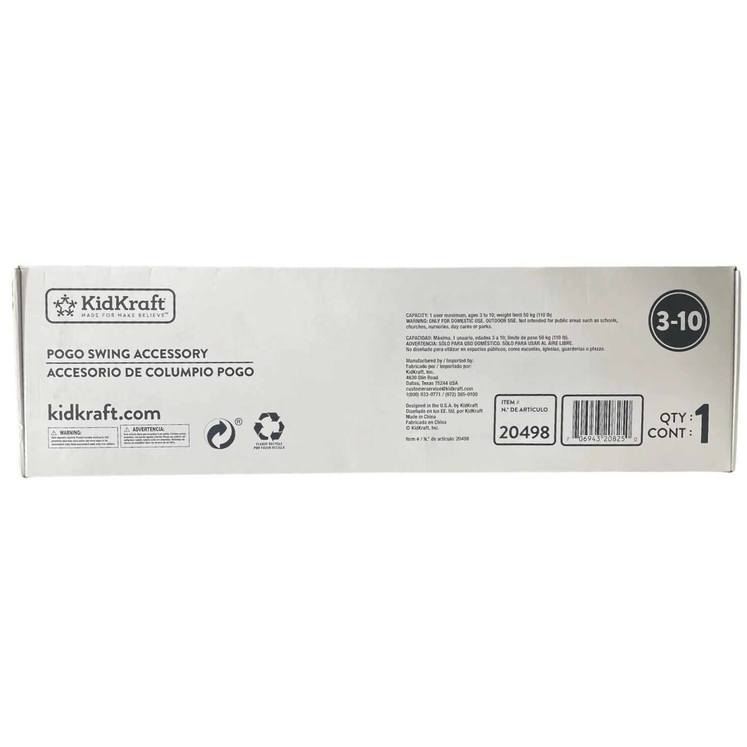 KidKraft Kid's Pogo Swing Playground Swing Set Accessory, Yellow, Ages 3-10