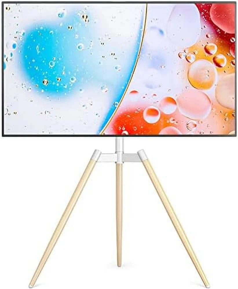 CKPFVY Artistic Easel TV Tripod Stand for 32 to 65 Inch LCD LED  Curved Screens up to 77 lbs  100° Swivel Minimalist TV Stand for Living Room Corner  Height Adjustable Floor TV Mount  Bl
