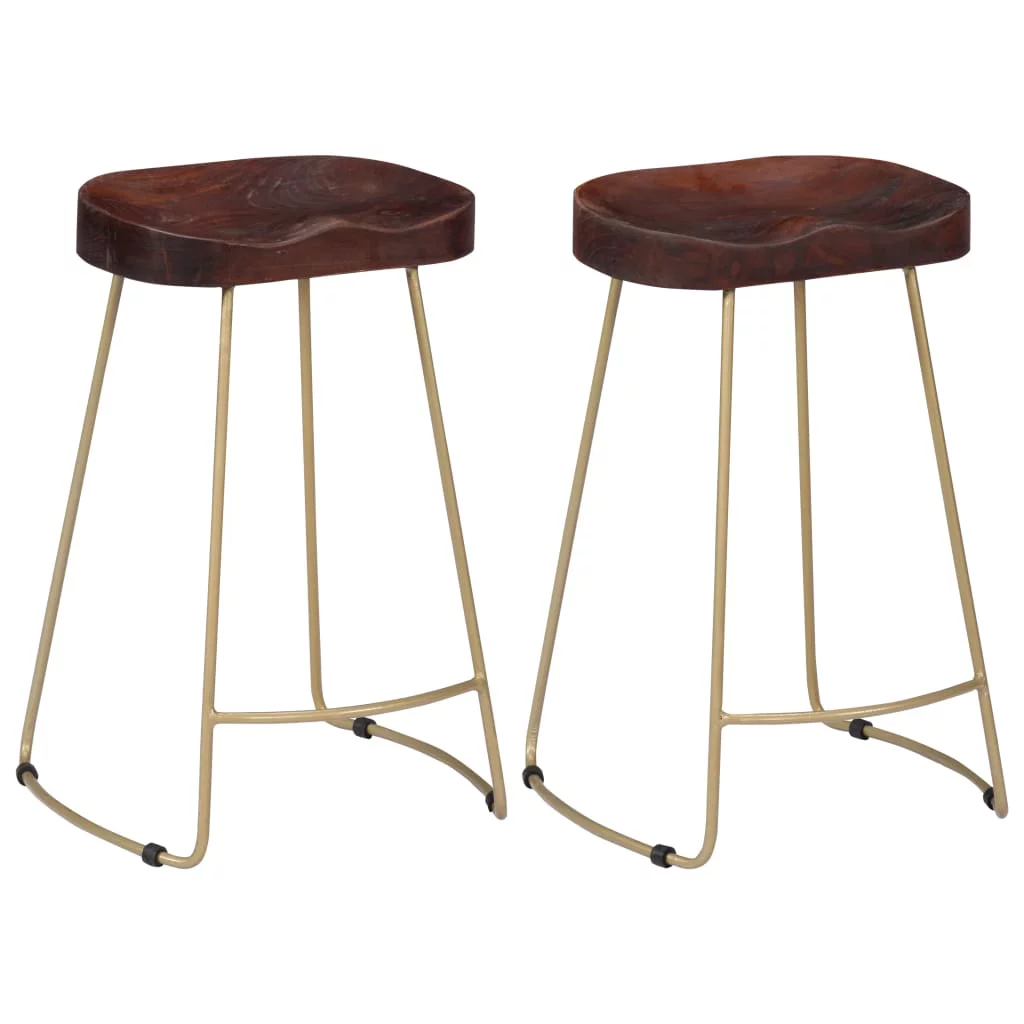 Suzicca Gavin Bar Stools 2 pcs Solid Mango Wood