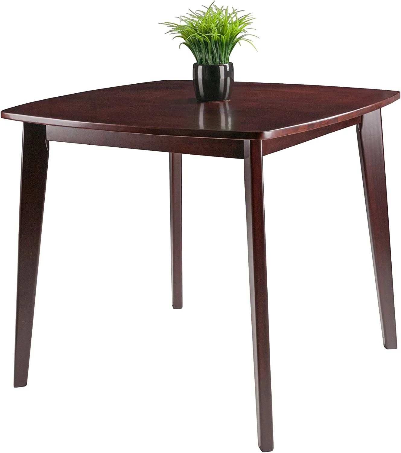 TJUNBOLIFE 34" Walnut Wood Square Dining Table with Tapered Legs