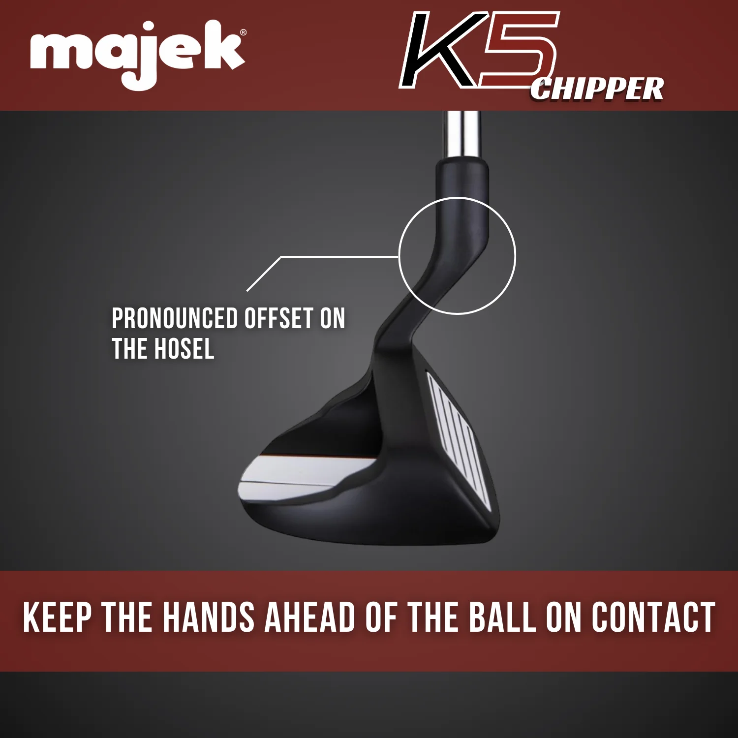 Majek K5 Chipper 37 Degree Black and Red Right Handed Ultra Tall Men's Golf Club