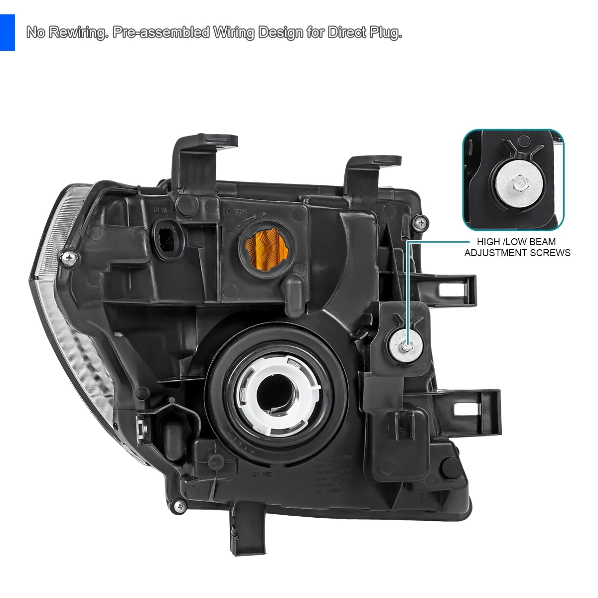 Spec-D Tuning Chrome Headlights Compatible with 2005-2008 Nissan Frontier, 2005-2007 Nissan Pathfinder